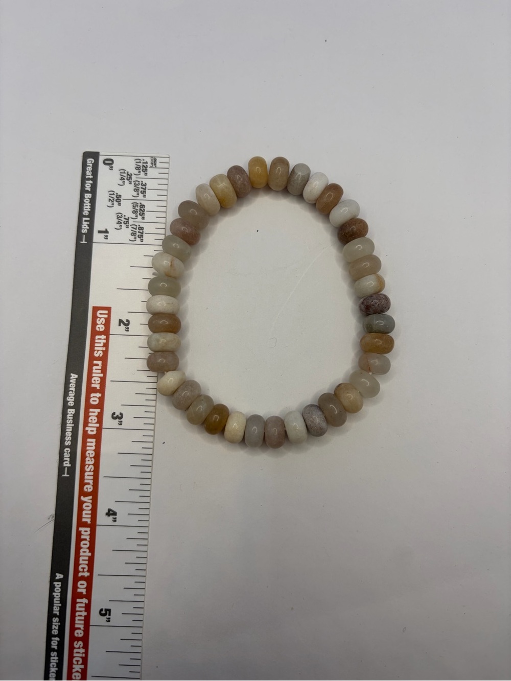 Natural Moonstone Stretch Beaded Bracelet Neutral Earth Tone Gemstone Jewelry - Picture 3 of 4